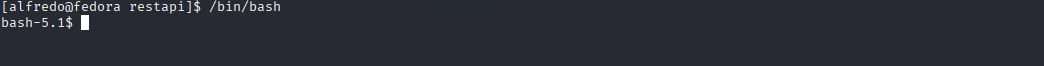 Lancer /bin/bash directement drop les privilèges : le prompt reste $ (alfredo)